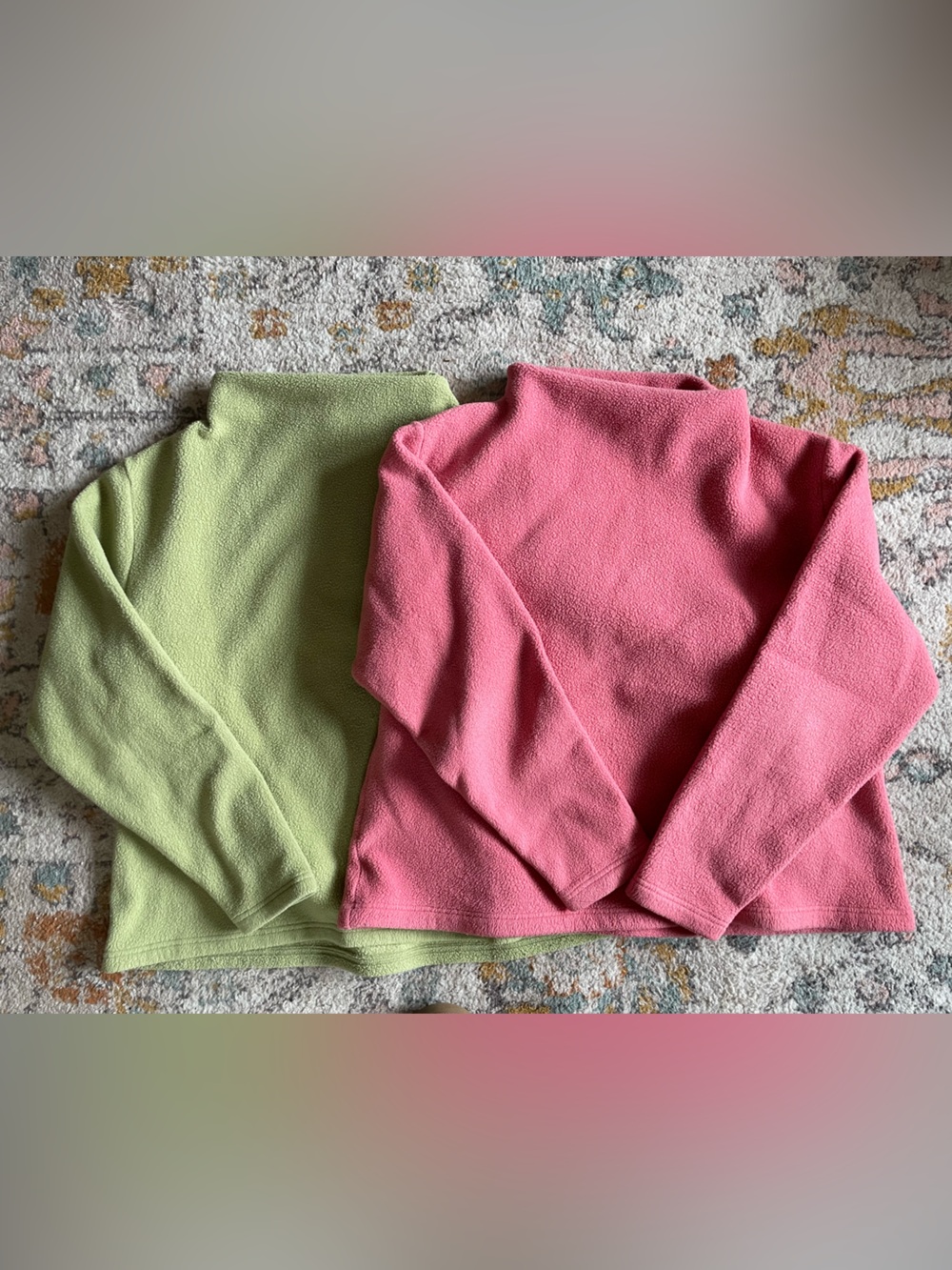 Pair of L.L. Bean Women's Fleece mock neck pullover sweaters